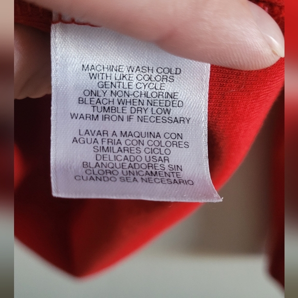 Jones New York ribbed cotton long sleeved tshirt Women's size XL Red - Picture 3 of 6